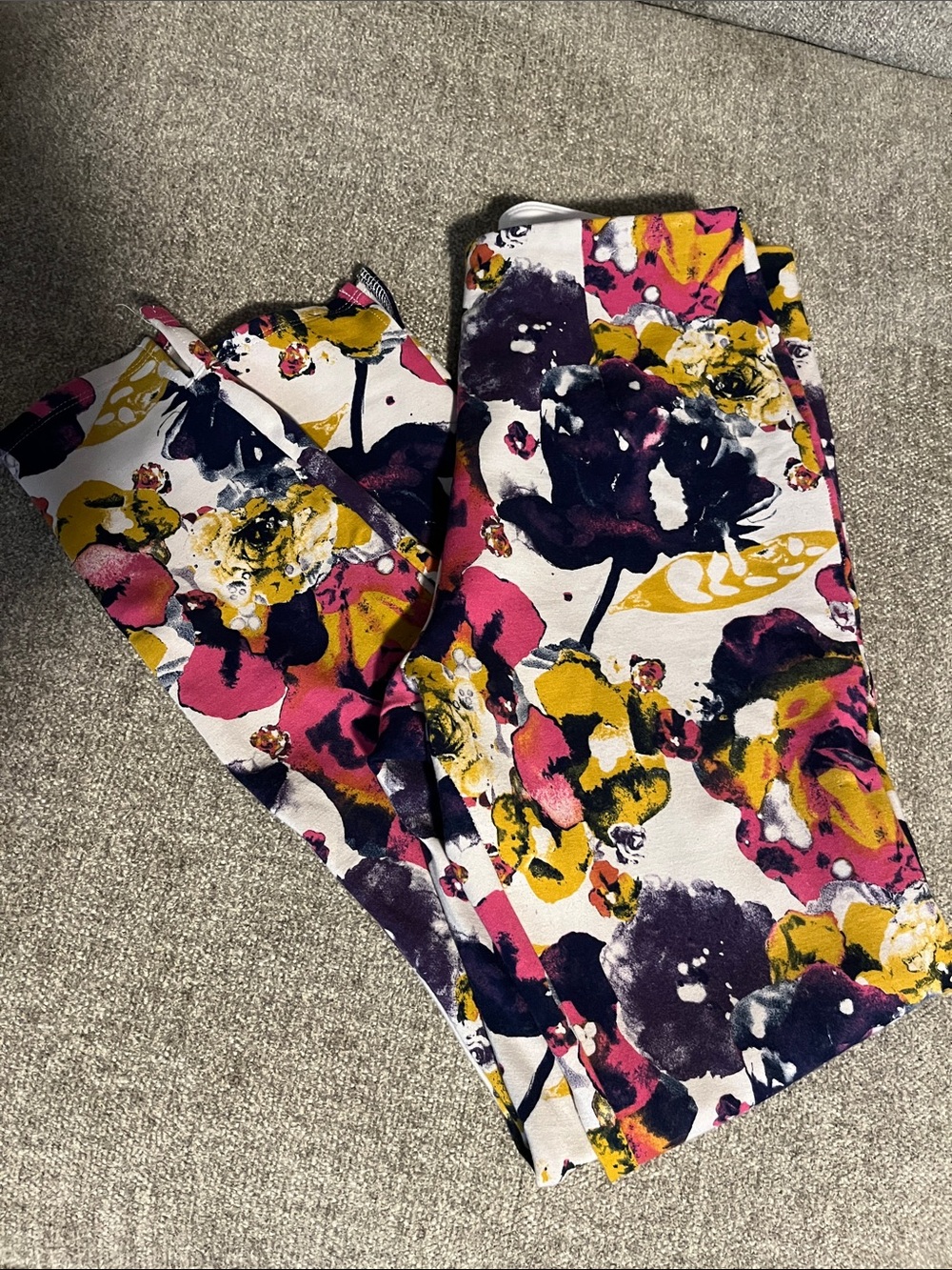 Lysse Floral Print Leggings in Pink, Yellow & Purple